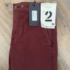 Rag and Bone - NWT - Size 30 - Fit 2 - Classic Slim Chino - Rum Raisin